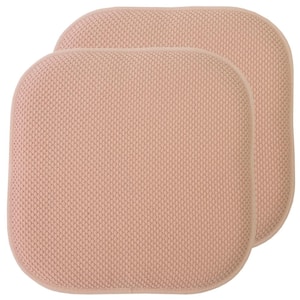 Honeycomb Memory Foam Square 16 in. x 16 in. Non-Slip Indoor/Outdoor Chair Seat Cushion, Blush (2-Pack)