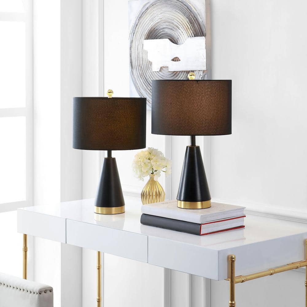 Penla 20'' Black and Brass Gold Table Lamp Set