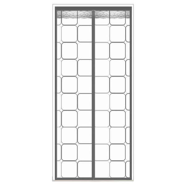 Shatex 36 in. x 83 in. White Insulated Vinyl Magnetic Screen Door with Heavy Duty Magnets and EVA Mesh Curtain
