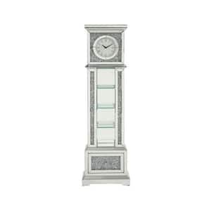 Silver Grandfather Clock with 4-Compartments and Mirror Frame
