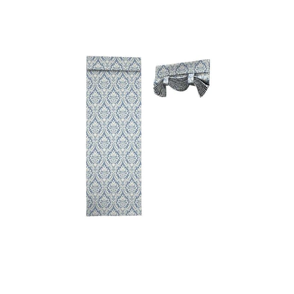 Waverly Donnington 26 in. W x 68 in. L Cotton Hook and Loop French Door Panel in Cornflower