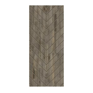 36 in. x 84 in. Hollow Core Weather Gray-Stained Solid Wood Interior Door Slab