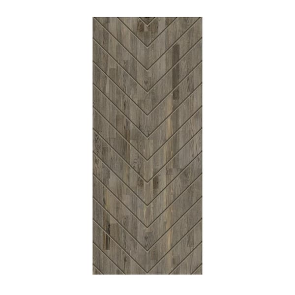 CALHOME 30 in. x 96 in. Hollow Core Weather Gray-Stained Solid Wood Interior Door Slab