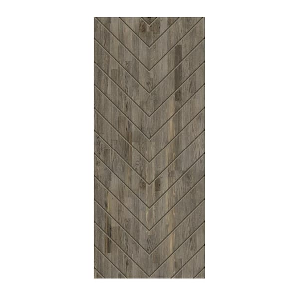 CALHOME 30 in. x 96 in. Hollow Core Weather Gray-Stained Pine Wood Interior Door Slab