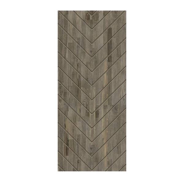 CALHOME 42 in. x 96 in. Hollow Core Weather Gray-Stained Pine Wood Interior Door Slab