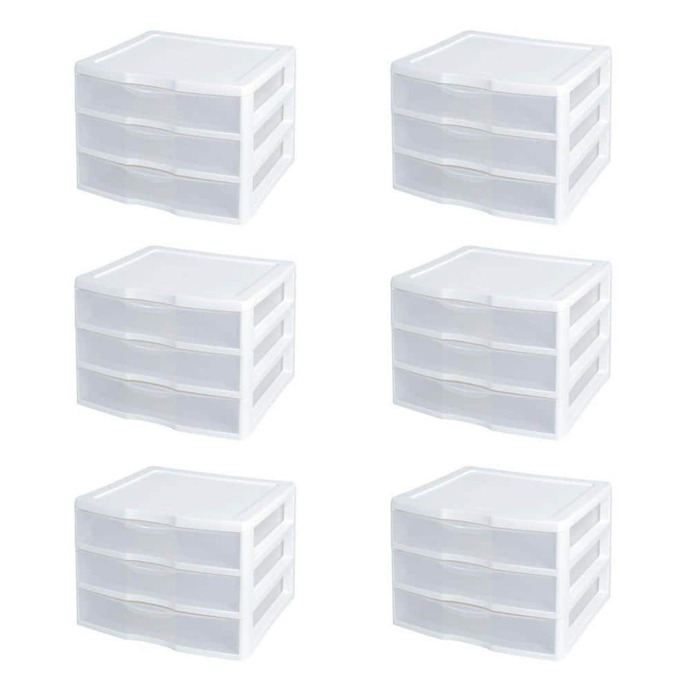 Wide Portable Countertop 3 Drawer Qt Desktop Storage Unit (6 Pack) price history on PriceWatchPro