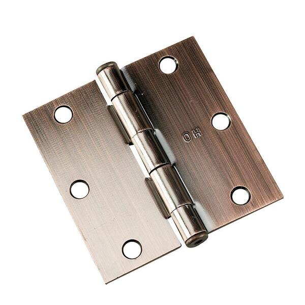 Richelieu Hardware 3-1/2 in. x 3-1/2 in. Antique Brushed Copper Full Mortise Butt Hinge