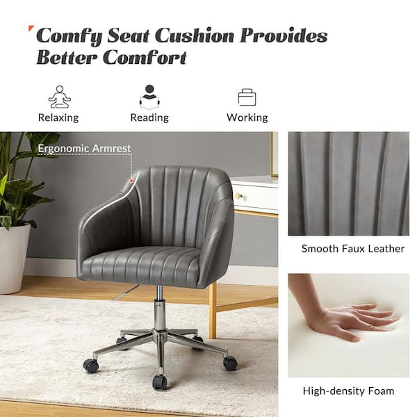 Grey comfy 2024 office chair