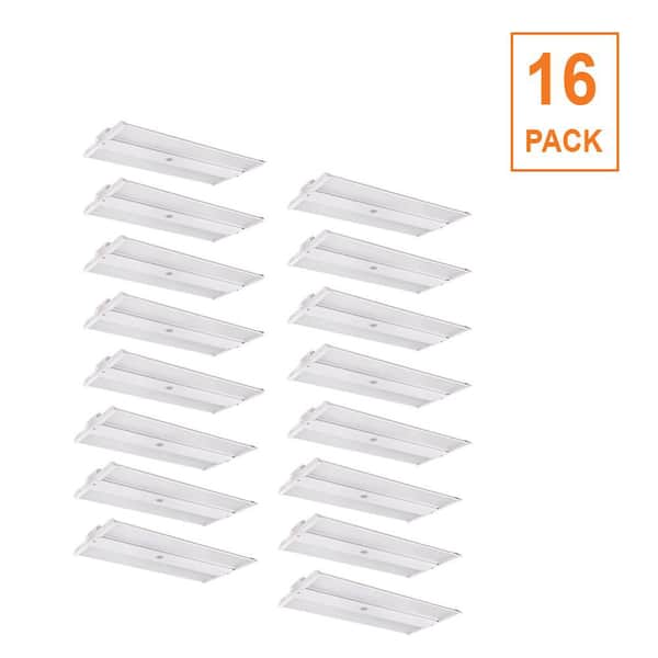 16-Pack 2 ft. 400-Watt Equivalent Thin Profile LED Dimmable White High Bay Light 4000K 5000K 23,500LM Workshop Garage