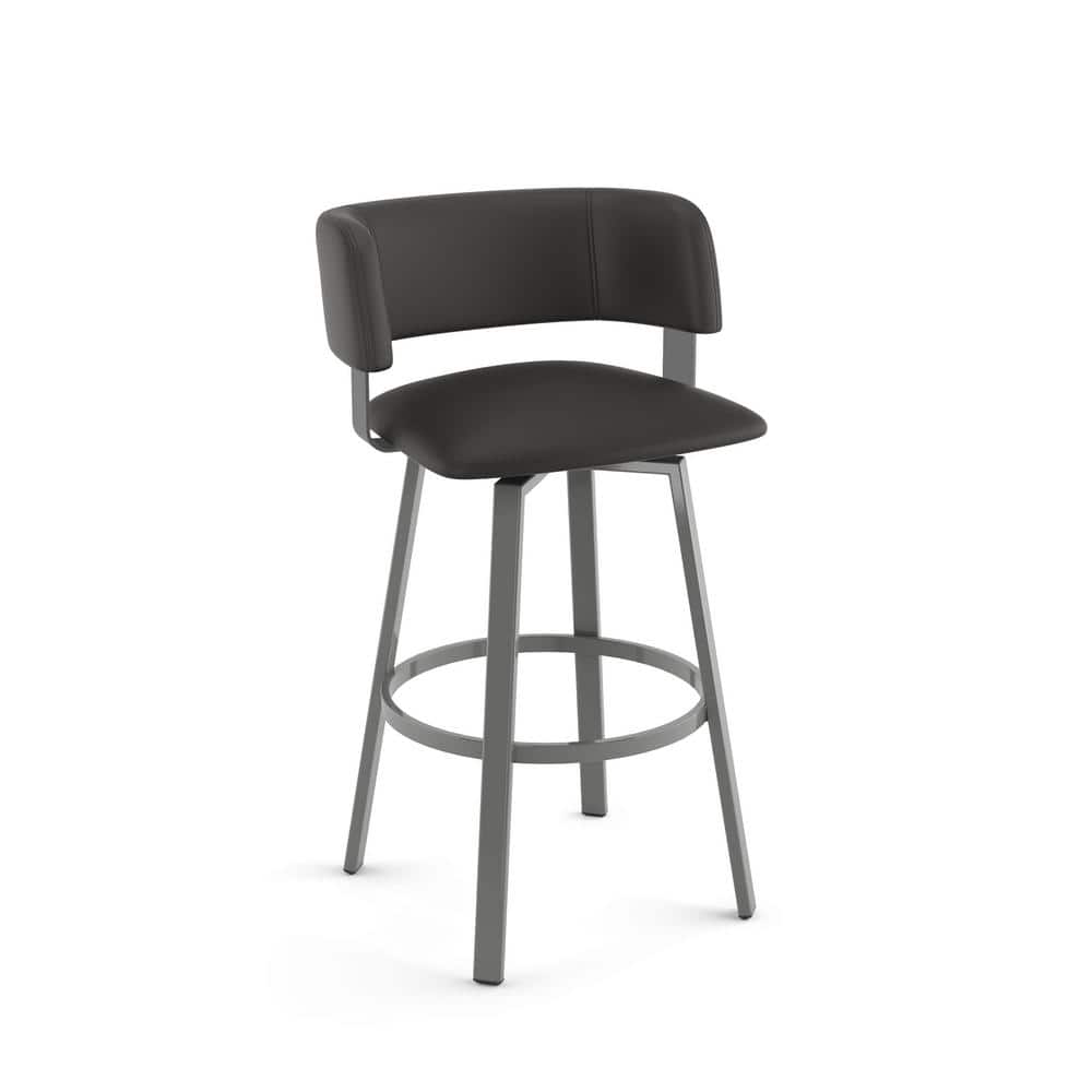Matte Charcoal Black Adjustable Swivel Counter Stool