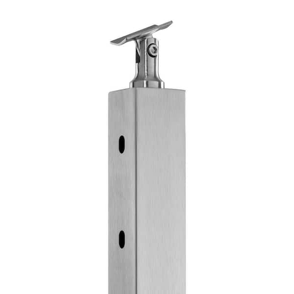 Cable Railing Post, 36 in. L x 2 in. W x 2 in. H Steel Horizontal Hole Deck Railing Post, 10 Pre-Drilled Holes, Rail