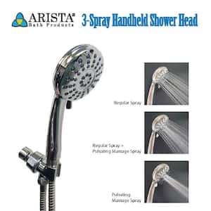 3-Spray Patterns with 2.0 GPM 3.5 in. Wall Mount Single Handheld Shower Head in Chrome