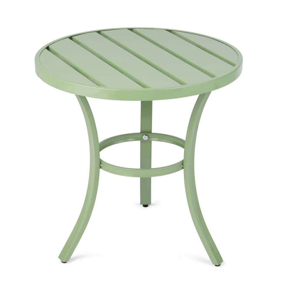Light Green Round Metal Outdoor Side Table, Patio Coffee Bistro Table price history on PriceWatchPro
