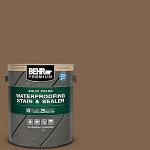 1 gal. #SC-109 Wrangler Brown Solid Color Waterproofing Exterior Wood Stain and Sealer