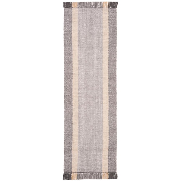 SAFAVIEH Montauk Mustard/Gray 2 ft. x 7 ft. Striped Runner Rug