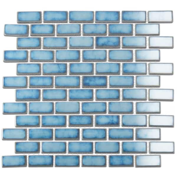 Hudson Subway Marine 6 in. x 6 in. Porcelain Mosaic Take Home Tile Sample