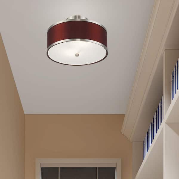 AVIANCE LIGHTING Armitage 2 Light Brushed Nickel Semi Flush Mount