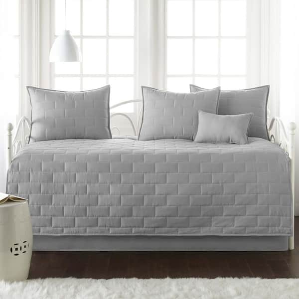SOUTHSHORE FINE LINENS Brickyard 6-Piece Grey Microfiber Daybed Set