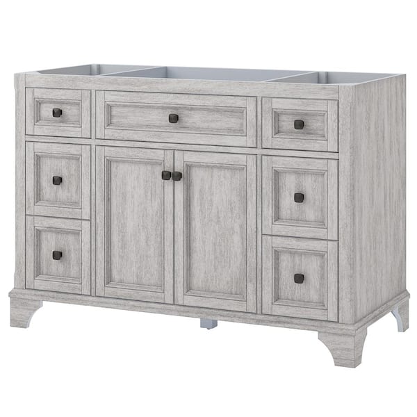 CRAFT + MAIN Ellery 49.125 in. W x 22.125 in. D x 32 in. H Bath Vanity Cabinet without Top in Vintage Grey