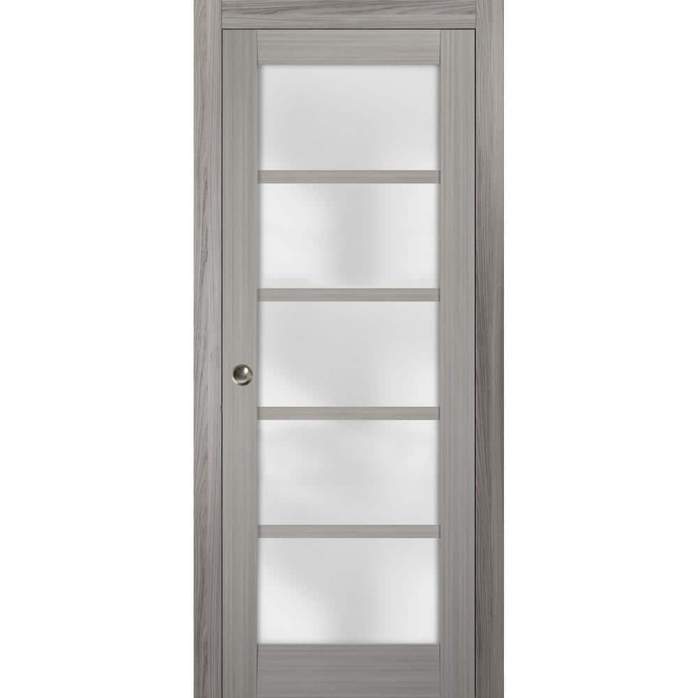 4002 42 in. x 84 in. Single Panel Gray Finished Solid MDF Sliding Door with Pocket Hardware price history on PriceWatchPro