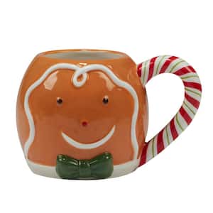 Holiday Magic Gingerbread 19 oz. Multi-Colored Earthenware 3-D Beverage Mug (Set of 4)