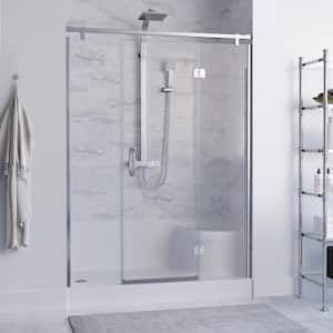Aquatique 60 in. L x 32 in. W Single Alcove Shower Base Pan with Left Hand Drain and Integral Right Hand Seat in White