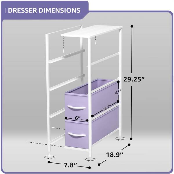 Sorbus 3.1 in. L x 7.48 in. W x 11.762 in. H 4-Drawer Purple