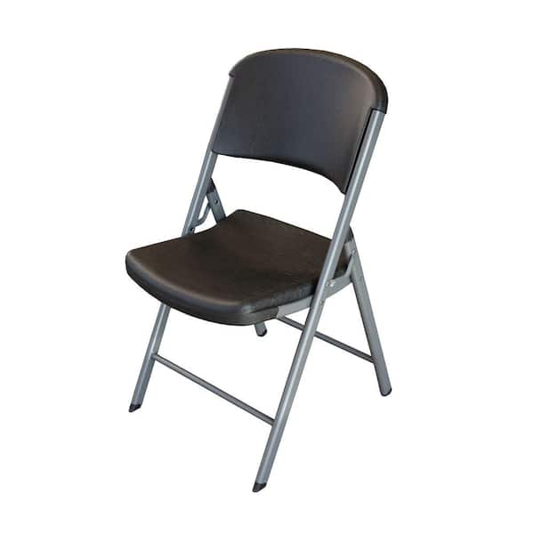 Lifetime Black Plastic Seat Outdoor Safe Folding Chair (Set of 4)