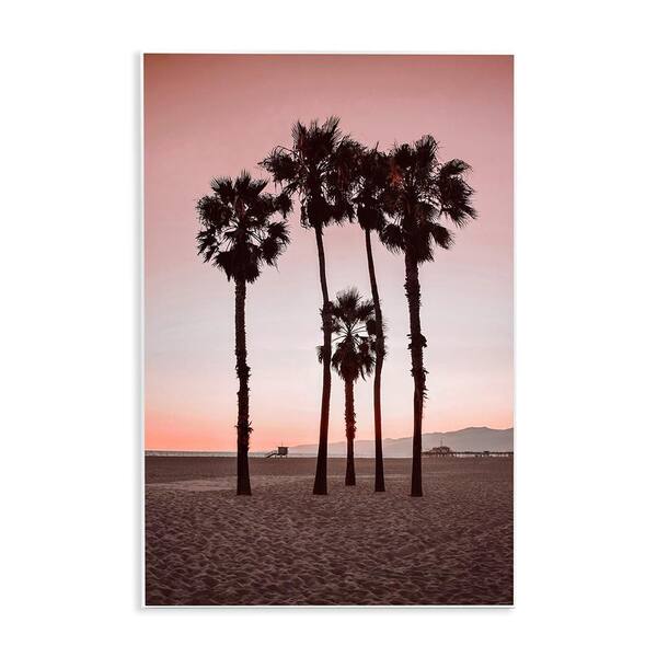 Stanta Monica Palms Pink by Natalie Carpentieri 1-Piece Unframed Nature Graphic Art Print 15 in. x 10 in.