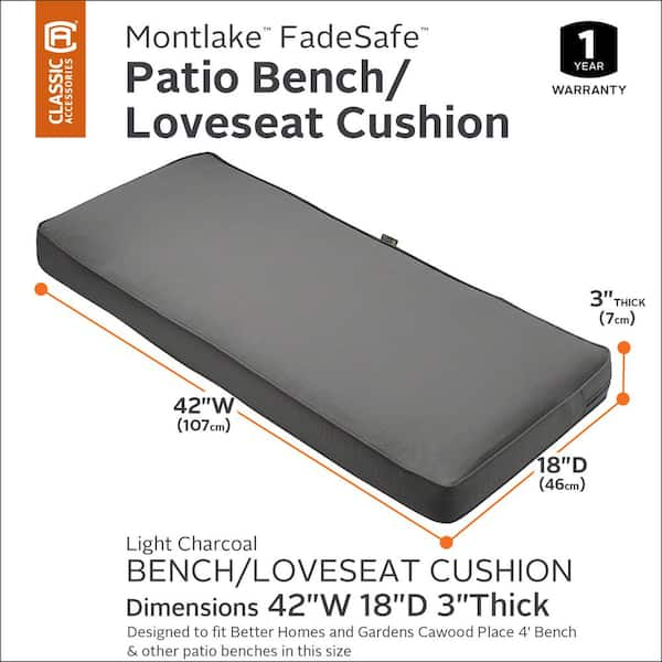 Charcoal bench online cushion