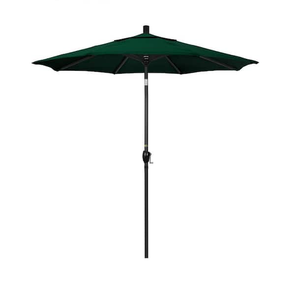 California Umbrella 7-1/2 ft. Aluminum Push Tilt Patio Market Umbrella in Hunter Green Olefin