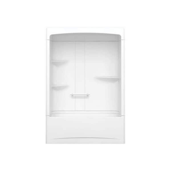 MAAX Camelia TSR 33 in. x 60 in. x 88 in. Bath and Shower Kit with Left Hand Drain in White