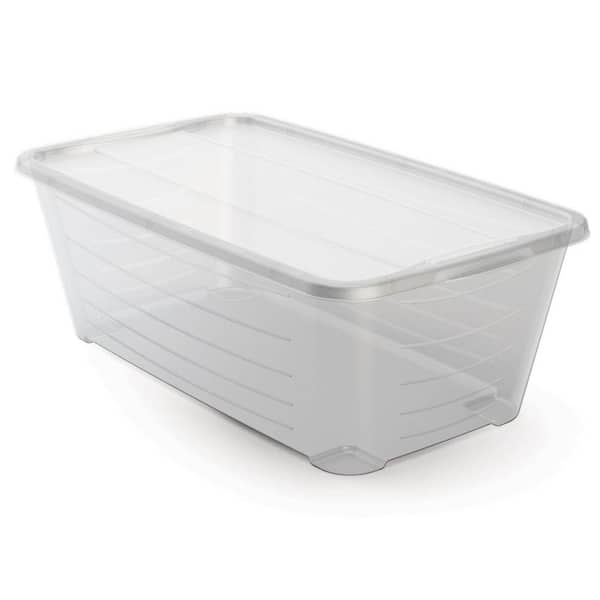 Womens Clear Shoe Storage Box with Handle, 4 Pack