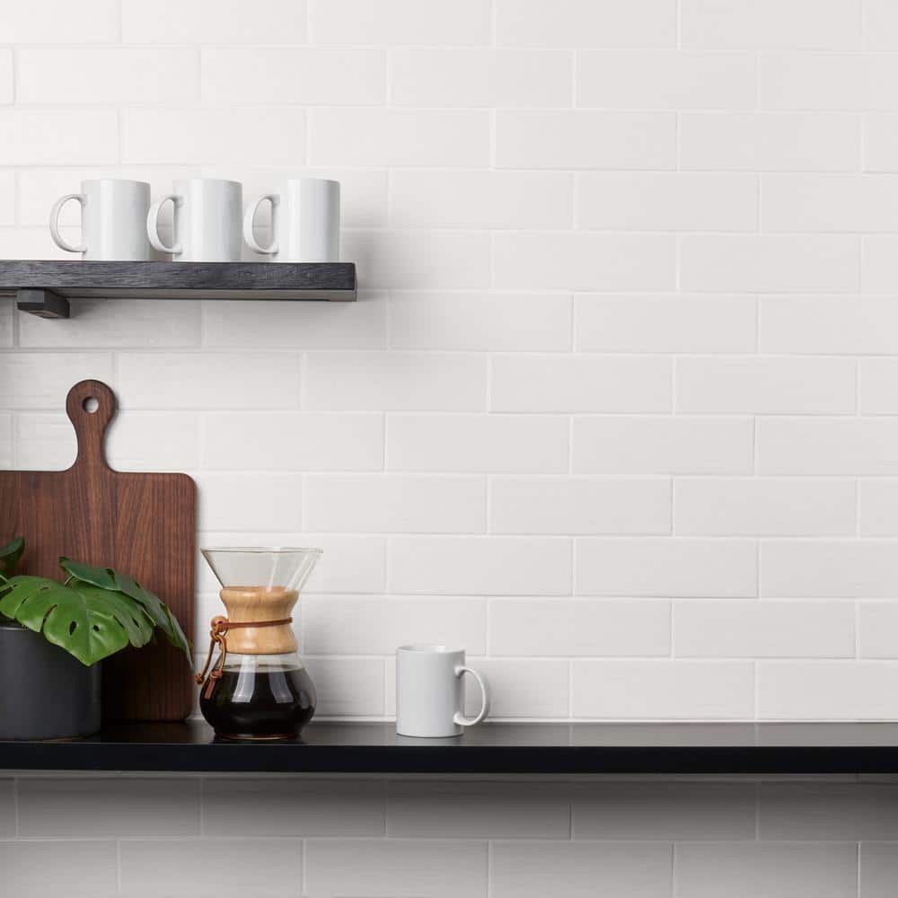 Matte White 3" x 9" Porcelain Subway Wall & Floor Tile