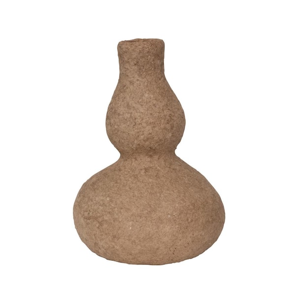 Storied Home Decorative Handmade Paper Mache Vase, Brown