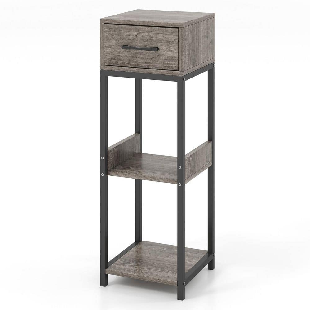 3 Tier Gray Wood Plant Stand with Drawer Anti-tipping Devices (12 in. H W x 36 in. H) price history on PriceWatchPro