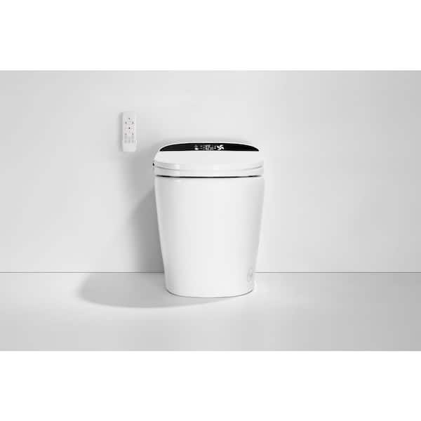 Elongated Bidet Toilet with Built-in Water Tank 1.1 GPF in White with Adjustable Sprayer Settings, Deodorizing