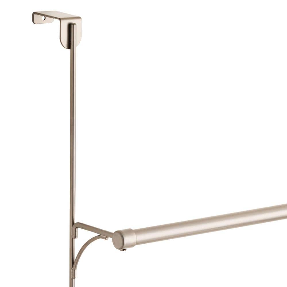 Brushed Nickel Over-the-Door Triple Towel Rack with Hooks