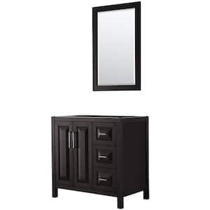 Daria 35 in. Single Bathroom Vanity Cabinet Only with 24 in. Mirror in Dark Espresso