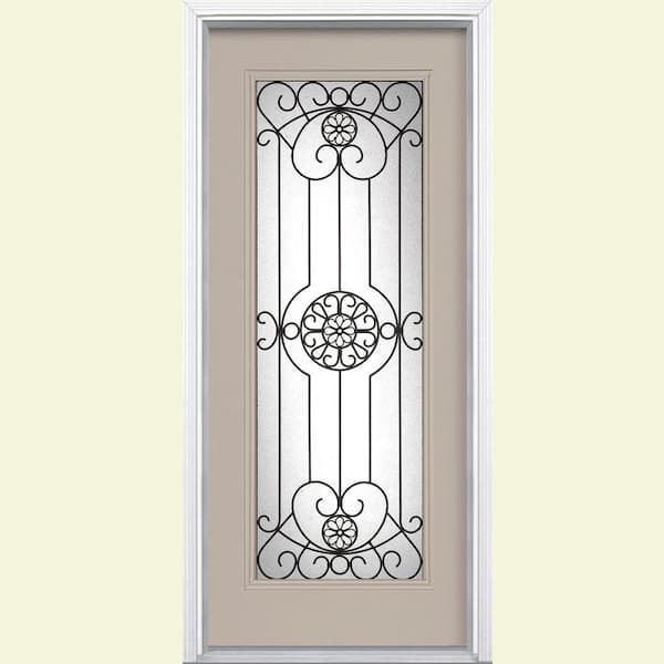 Masonite Santa Maria Full Lite Painted Steel Prehung Front Door with Brickmold-DISCONTINUED