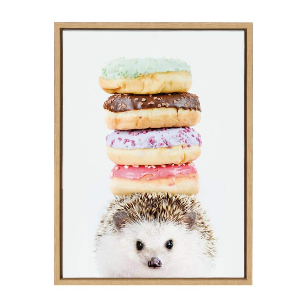 Sylvie Hedgehog Donuts by Amy Peterson Art Studio Framed Canvas Wall A