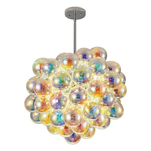 Nora 6-Light Colorful Modern Dimmable Sphere Glass Globe Bubble Gorgeous Chandelier