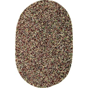 Newberry Brown Tweed 2 ft. x 3 ft. Oval Indoor/Outdoor Braided Area Rug