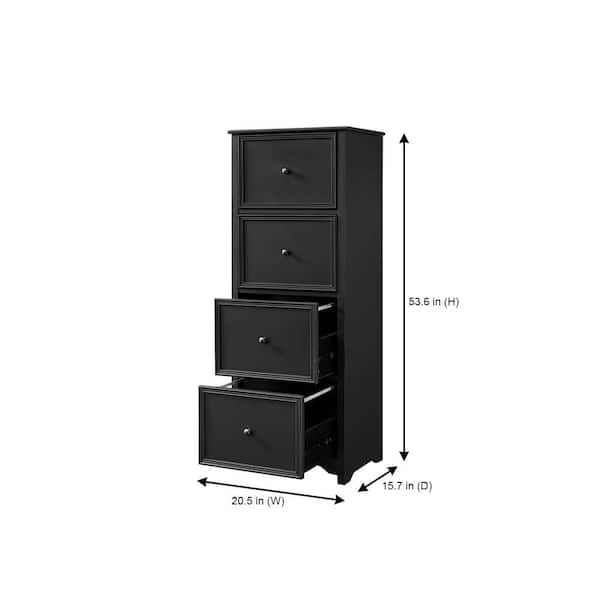 Bradstone 4 Drawer Charcoal Black File Cabinet