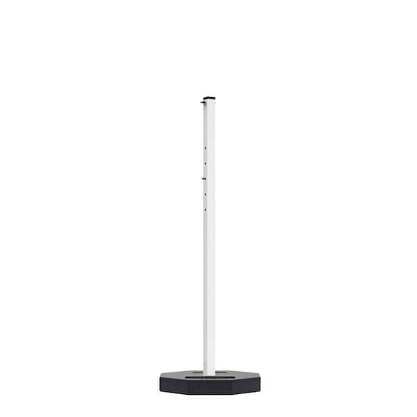 PLASTICADE 30 lbs. 60 in. White Portable Post Rubber Base Sign Stand