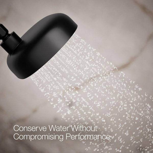 KOHLER Statement 3-Spray Patterns with 2.5 GPM 8 in. Wall Mount Fixed Shower Head in Matte Black