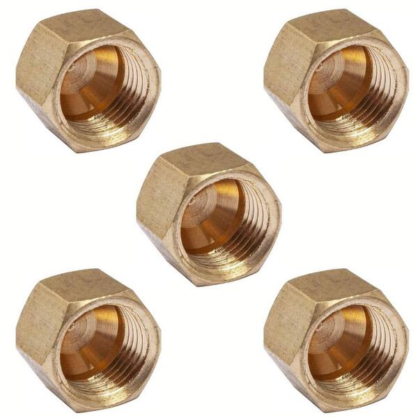 Ironwerks Designs 5/8 in. Brass Compression Valve Cap (5-Pack)