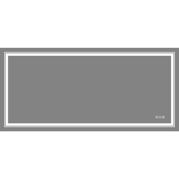 59 in. W x 27.6 in. H Rectangular Frameless Wall Mount Bathroom Vanity Mirror with LED Light Anti- Fog Feature