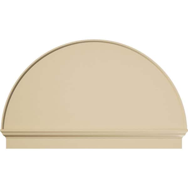 54-in W x 33-3/4-in H x 2-3/4-in P Half Round Smooth Signature Urethane Combination Pediment, Primed Tan