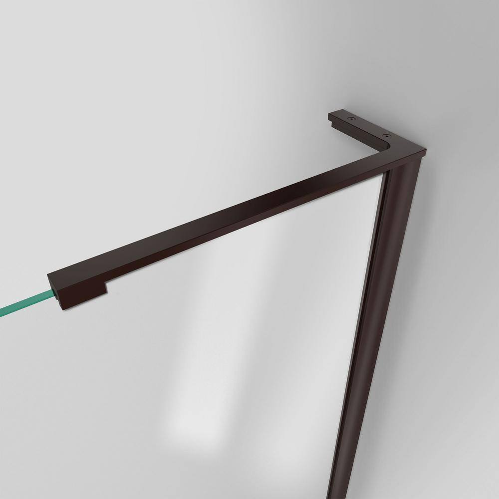 Unidoor-LS 61'' Frameless Clear Glass Shower Door with Oil Rubbed Bronze Hardware